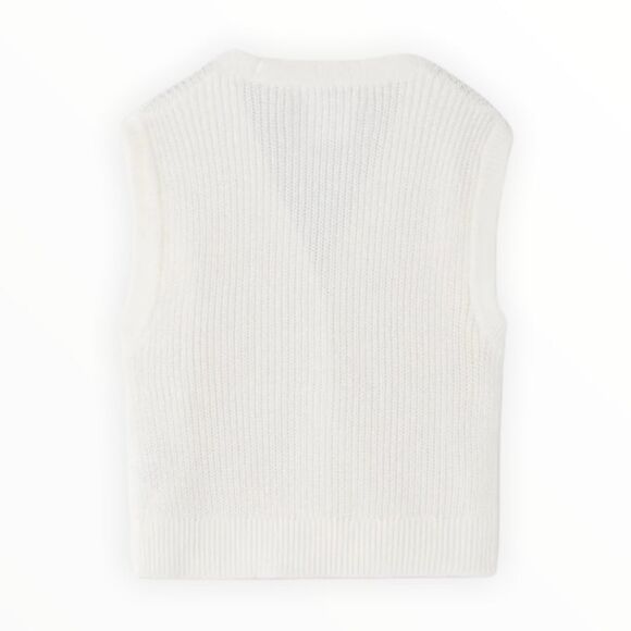 ZARA Kids | White | FLAP POCKET KNIT VEST - Picture 3 of 4
